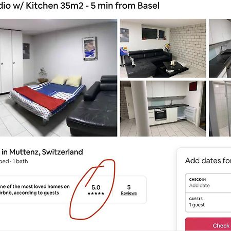 Basel - 5 Mins Away - Modern Basement Studio With Kitchen 35M2 In Muttenz Zewnętrze zdjęcie